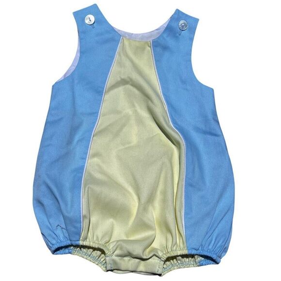 Little English Blue Yellow Color Block Andrew Bubble Size 6M - Picture 1 of 4